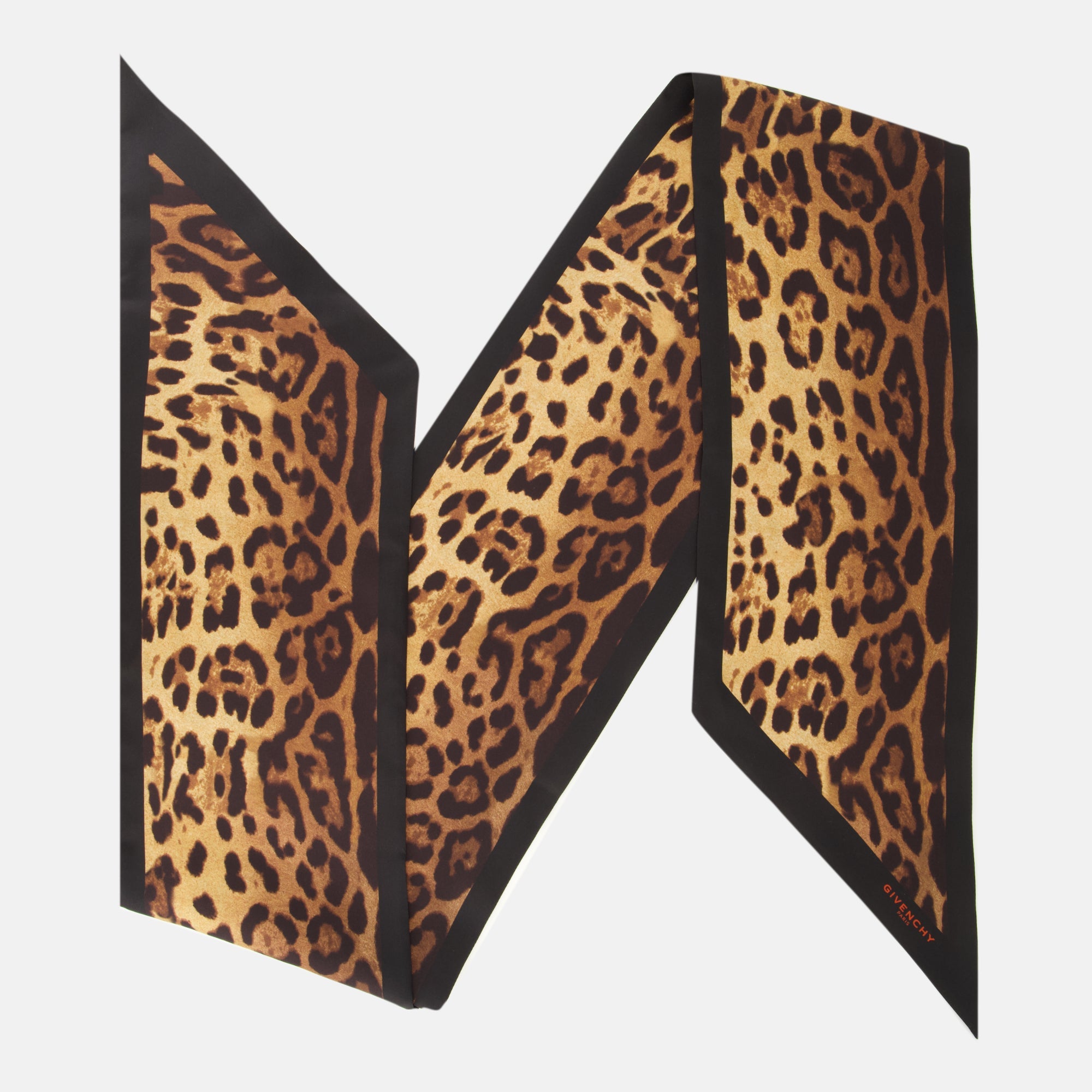 Bandeau de Seda con Estampado de Leopardo Maxi