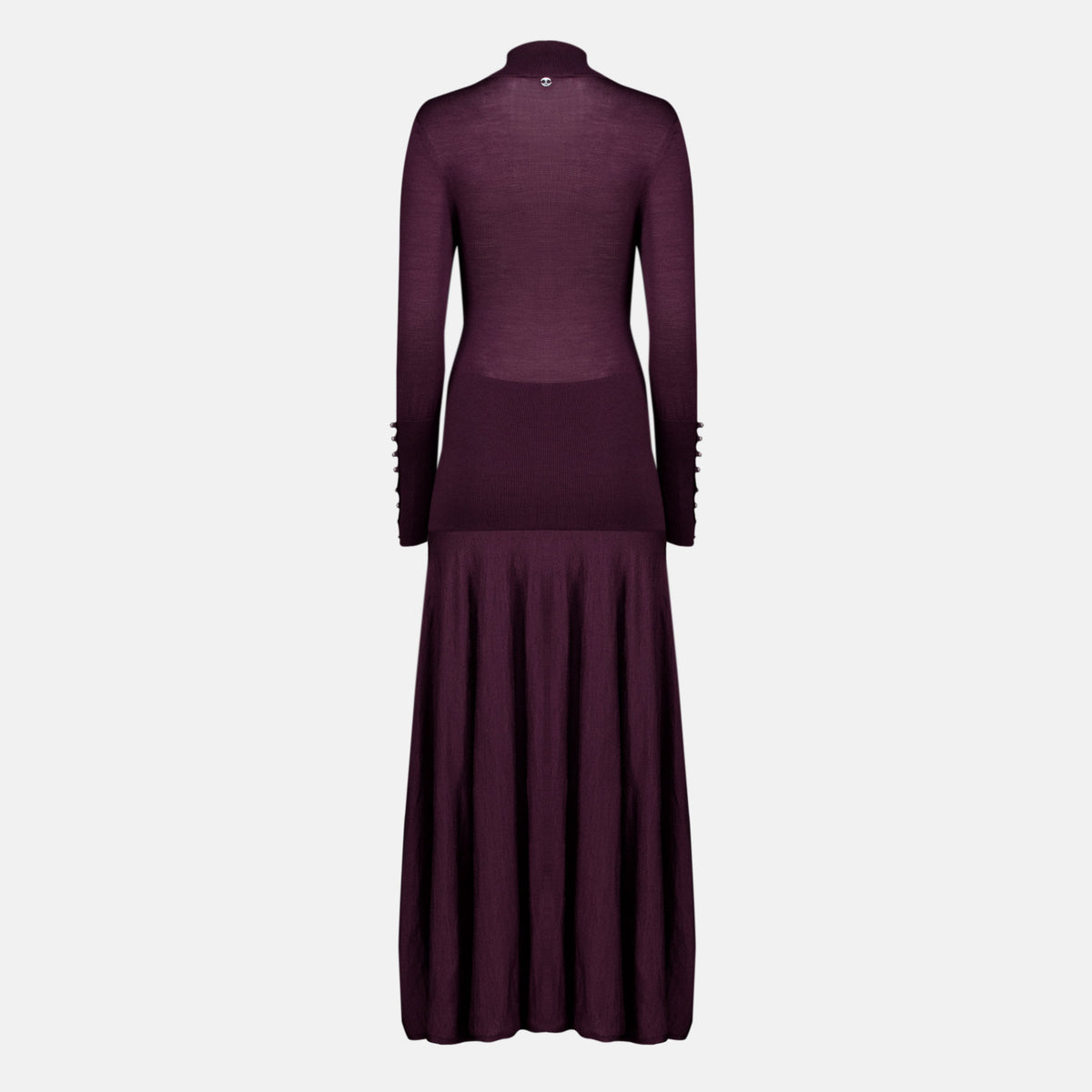 Aubergine Wool Long Dress