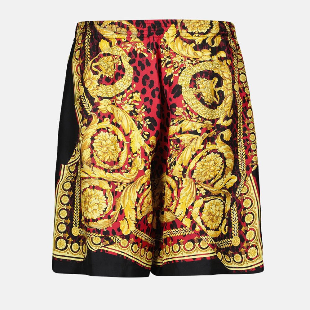 Silk shorts, Barocco print, luxury fashion, Fall-Winter 2024, elegant menswear