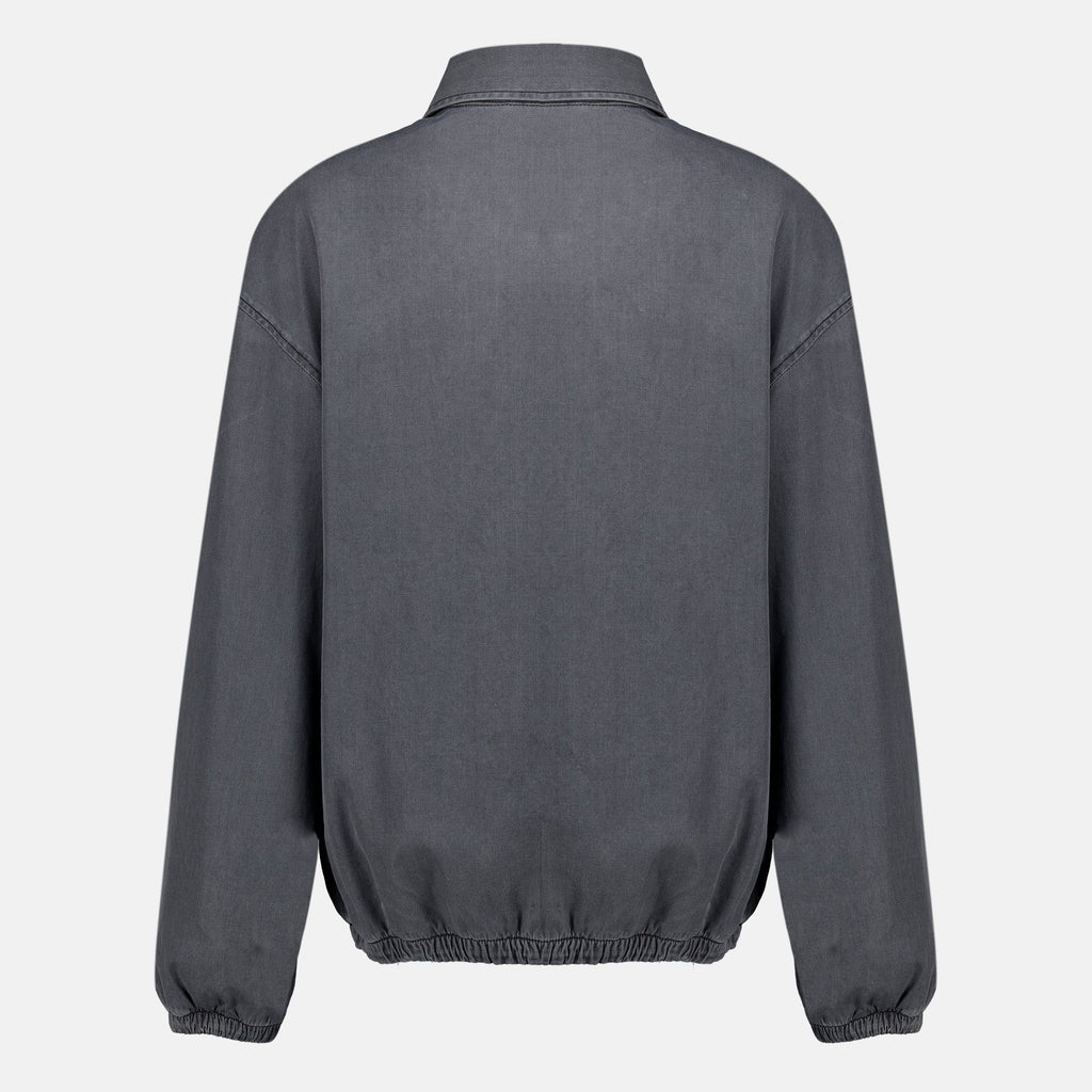 Grå chambray-denimjakke