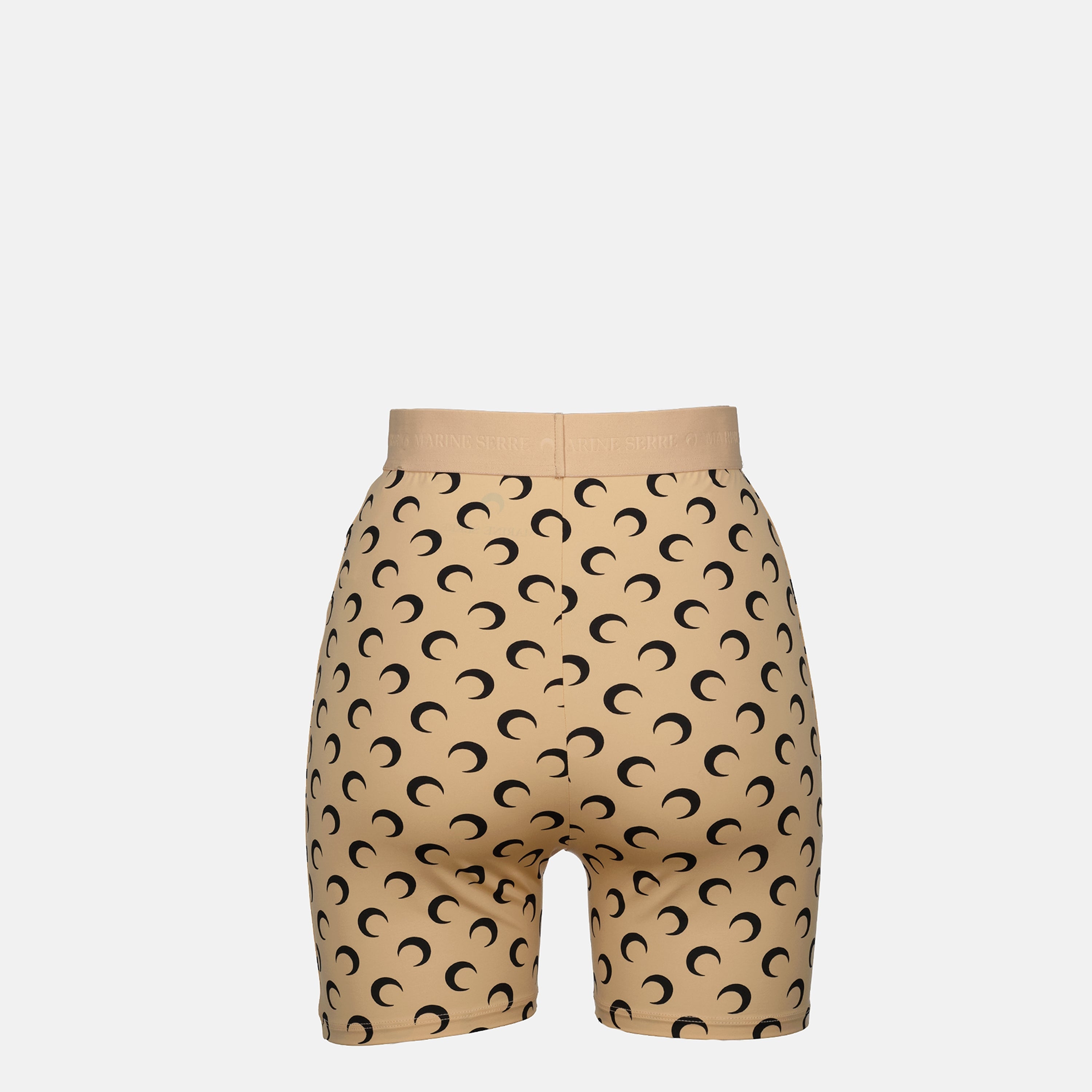 Marine Serre shorts, cyclist shorts, moon print shorts, beige cycling shorts, high waist shorts