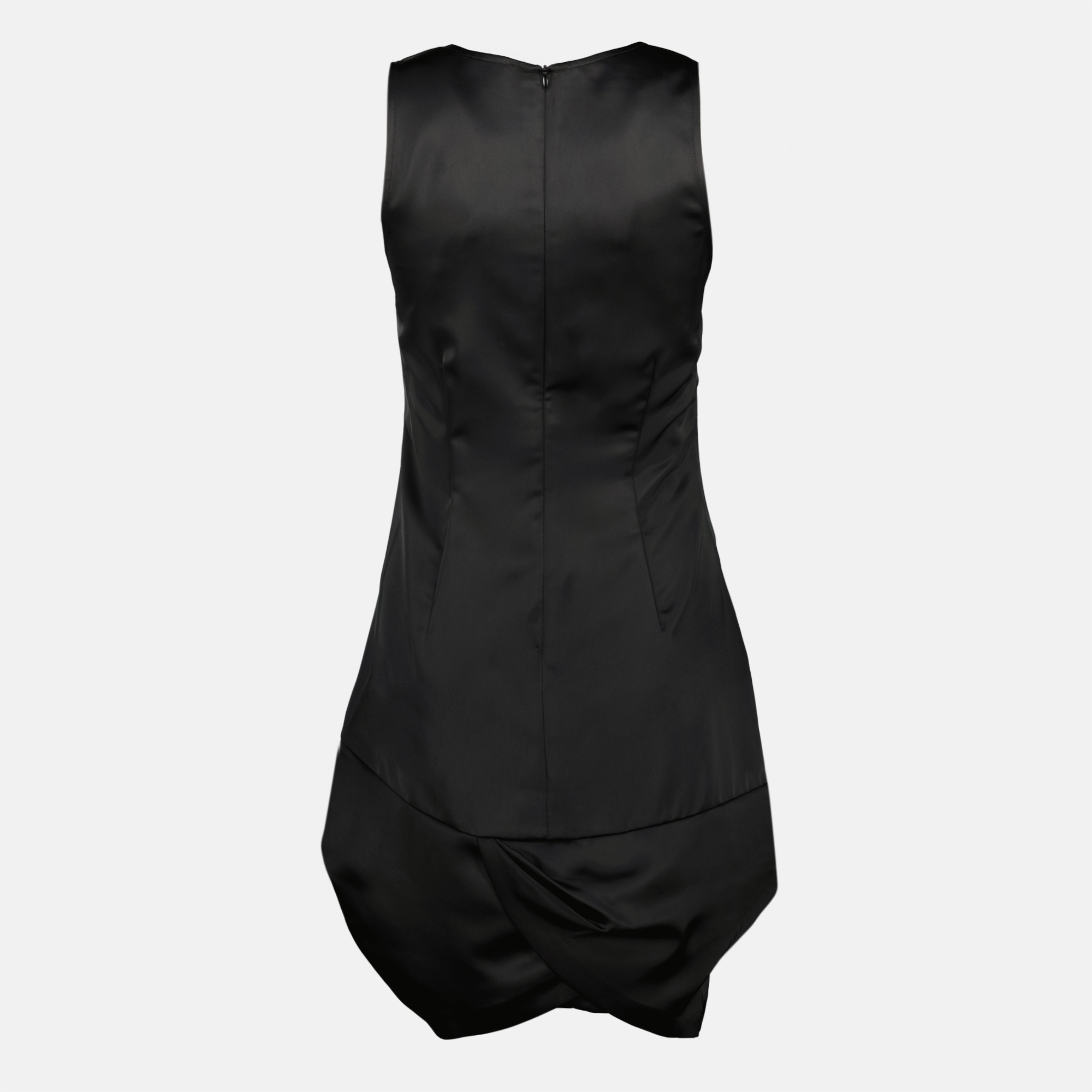 Short Draped Dress Black