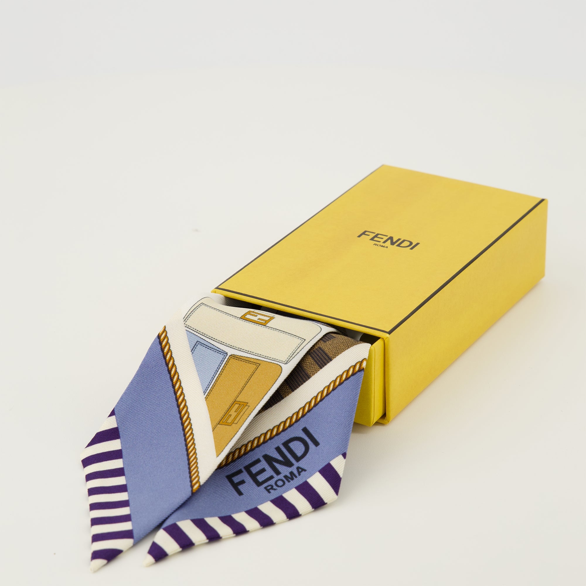 Image of Multicolor Silk Headband by Fendi for Women - Season Spring-Summer 2026 - Detail View 2