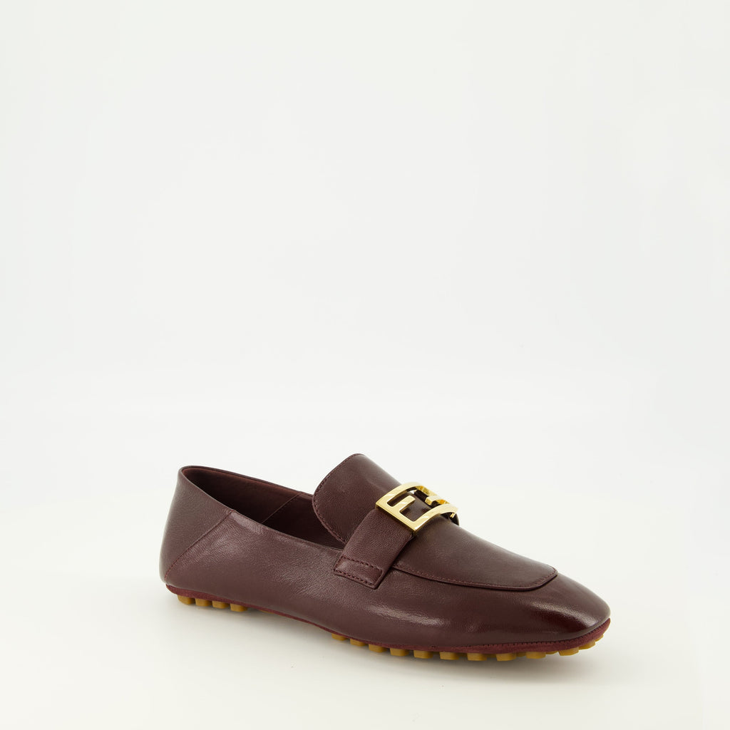 Mocassins en Cuir Nappa Bordeaux