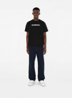 Burberry, men's luxury T-shirt, Harriston Black T-Shirt, designer men's wear, high-end fashion