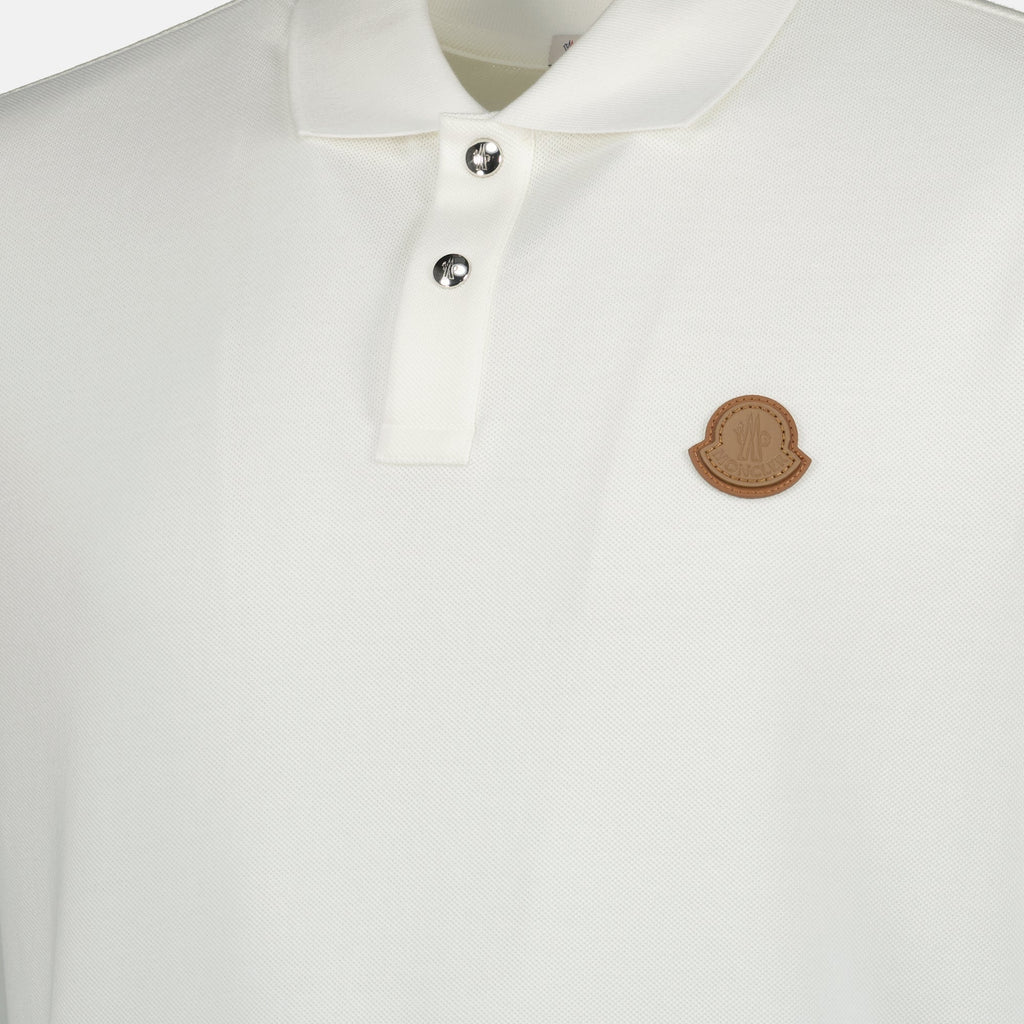 Image of Cotton Piqué Polo Shirt by Moncler for Men - Season Spring-Summer 2026 - Detail View 1