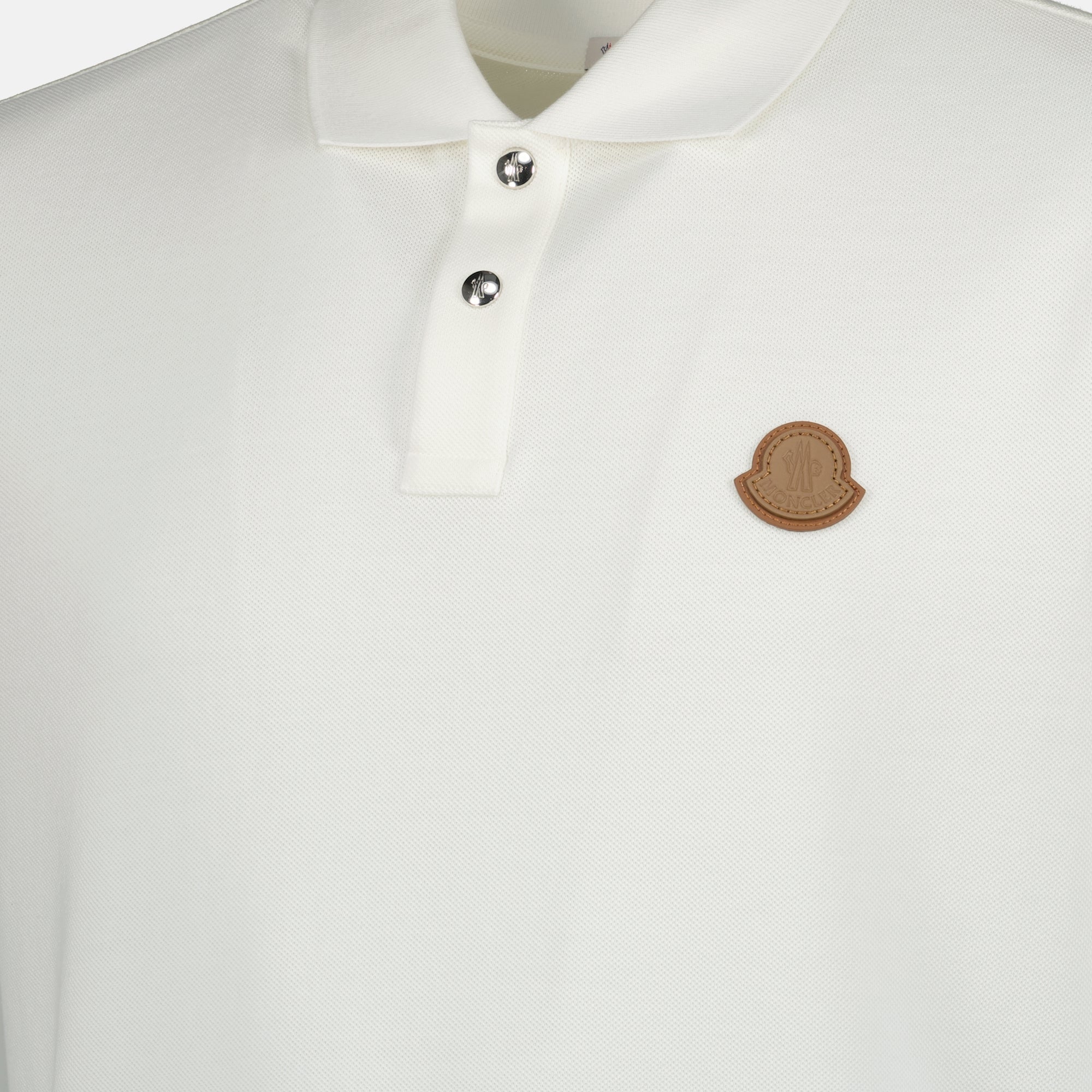 Image of Cotton Piqué Polo Shirt by Moncler for Men - Season Spring-Summer 2026 - Detail View 1