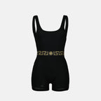 Versace jumpsuit, Medusa Greca, black jersey jumpsuit, designer jumpsuit, Spring-Summer 2025 outfit