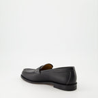 Dior Granville Moccasins, Grain Leather Moccasins, Luxury Black Moccasins, Autumn-Winter Collection, High-End Footwear