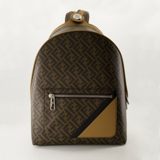 FF print backpack, Chiodo Diagonal, luxury leather backpack, Fendi Fall-Winter 2024, premium men's accessory