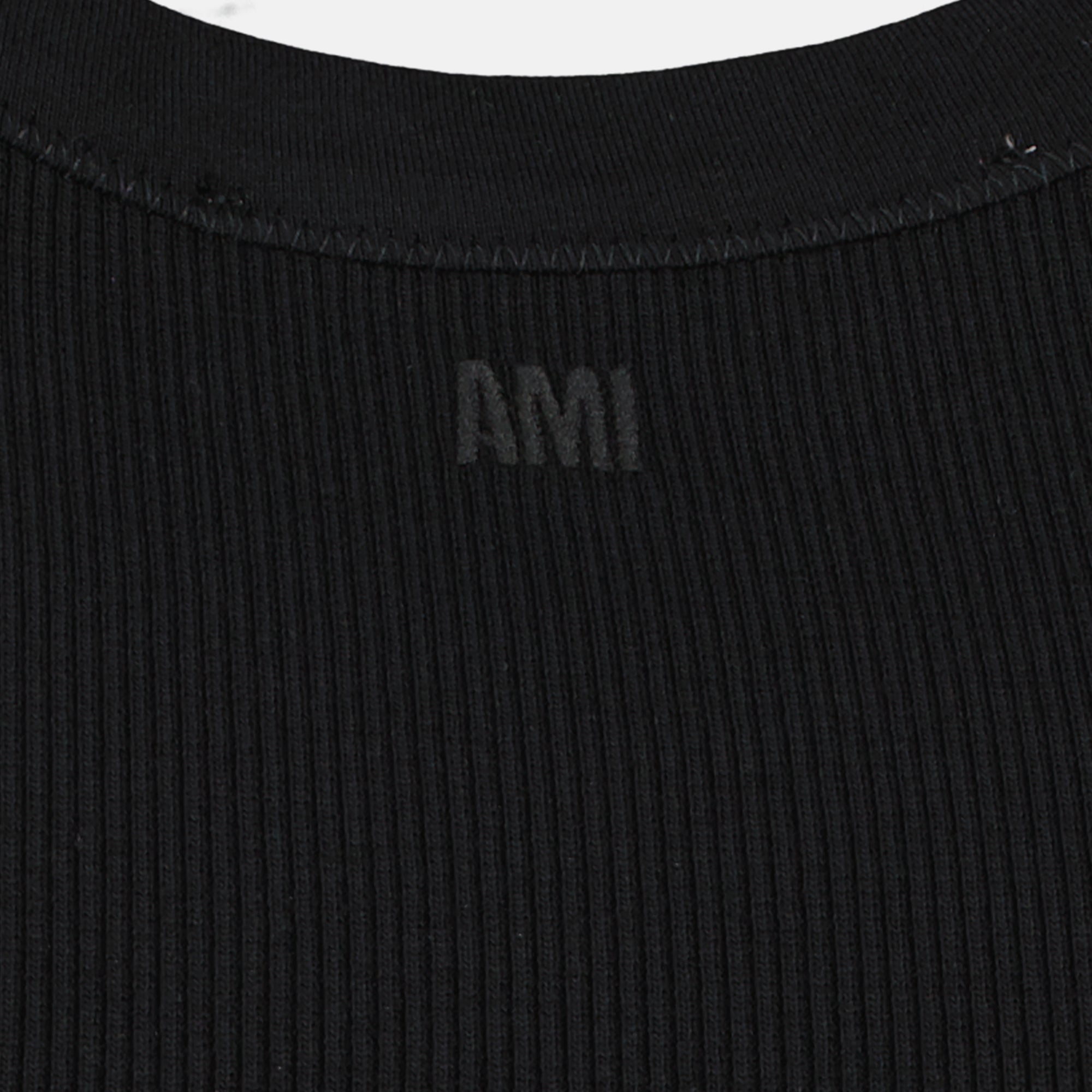 Image du débardeur ami de coeur noir par Ami PARIS pour femmes - Saison Printemps-Été 2026 - Détail 2