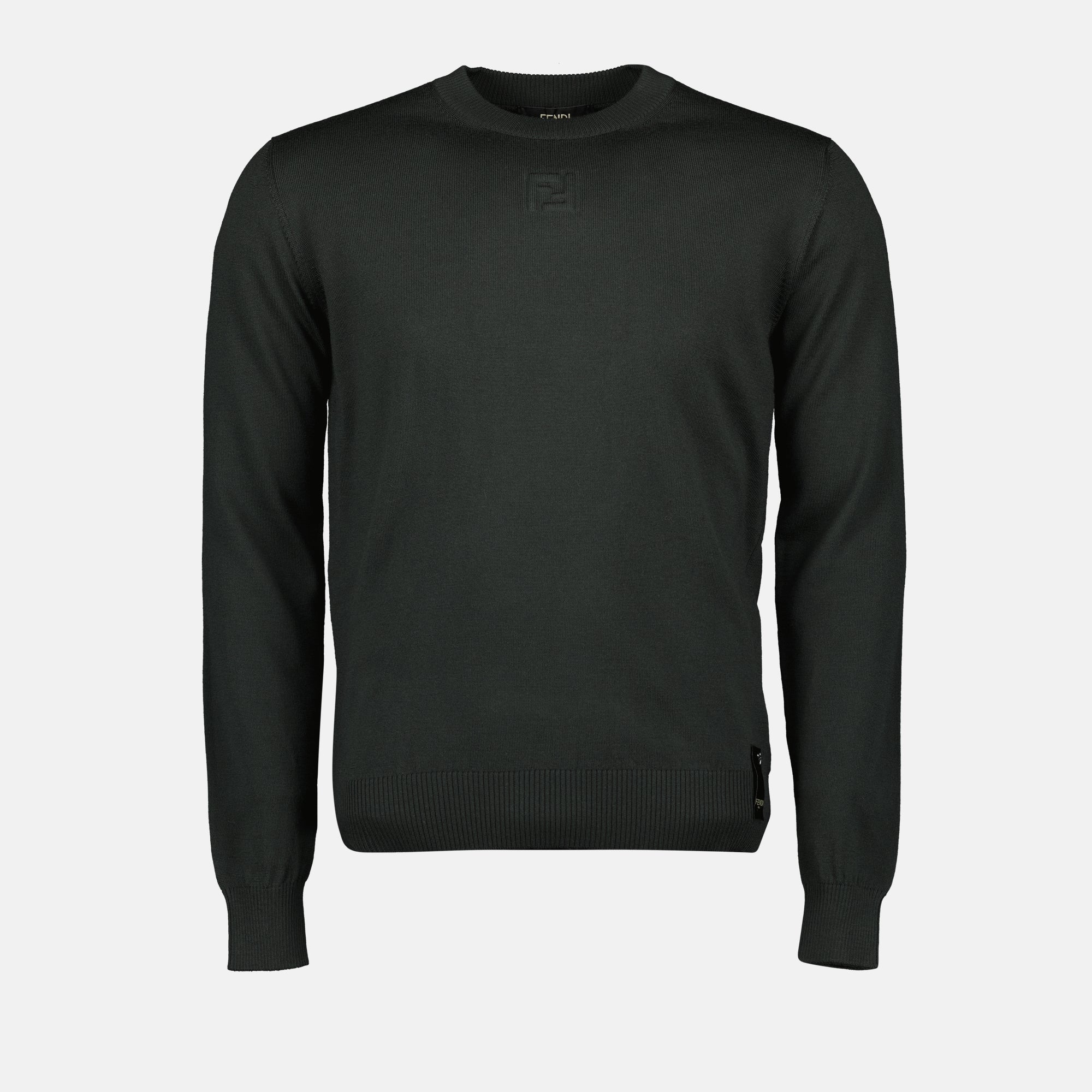 カーキウールセーター