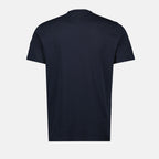 モンクレールの男性用ロゴウォッシュダークブルーTシャツの画像 - シーズン春夏2025 - 詳細ビュー2