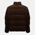 Image of Brown Corduroy Puffer Jacket by Prada for Men - Season Autumn-Winter 2025 - Back View