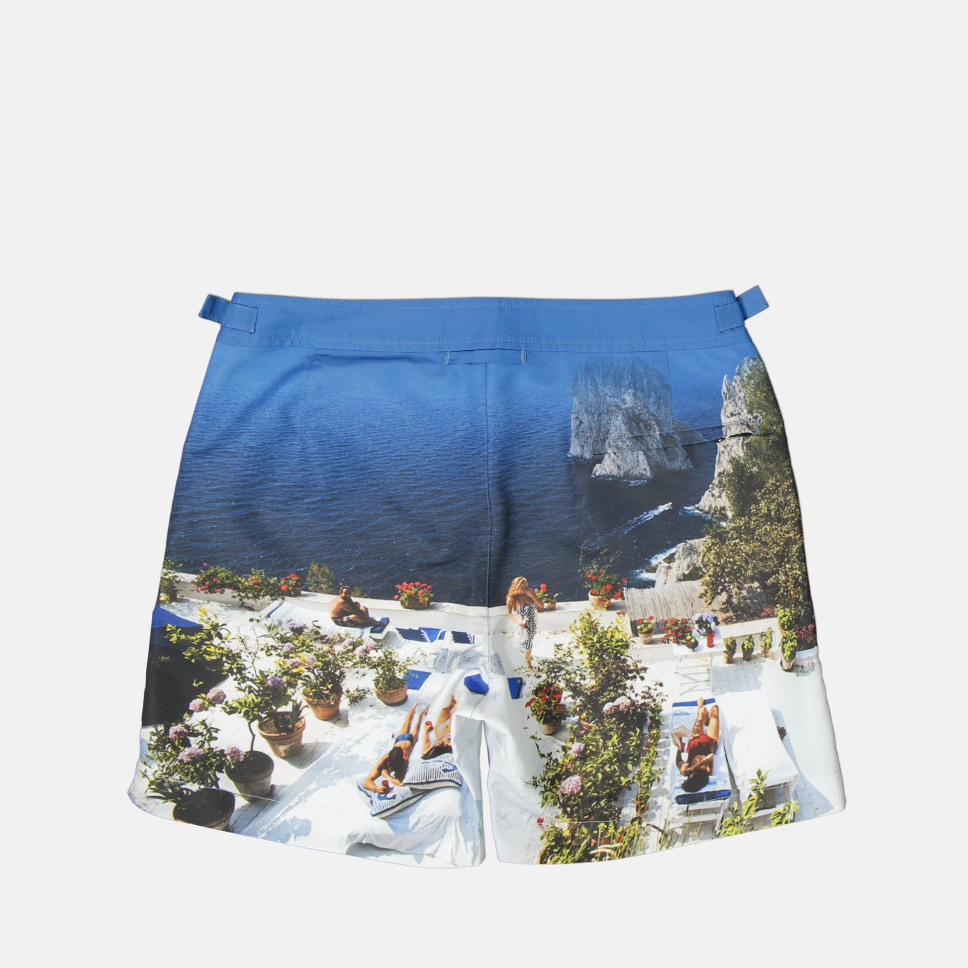 swim shorts, photographic print, Bulldog fit, men's swimwear, summer fashion