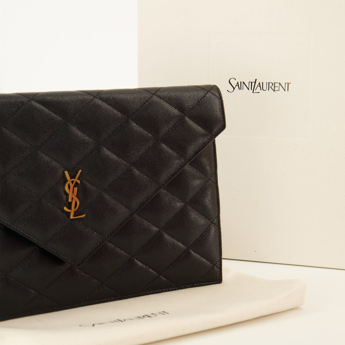 Pochette Paris, clutch in pelle nera