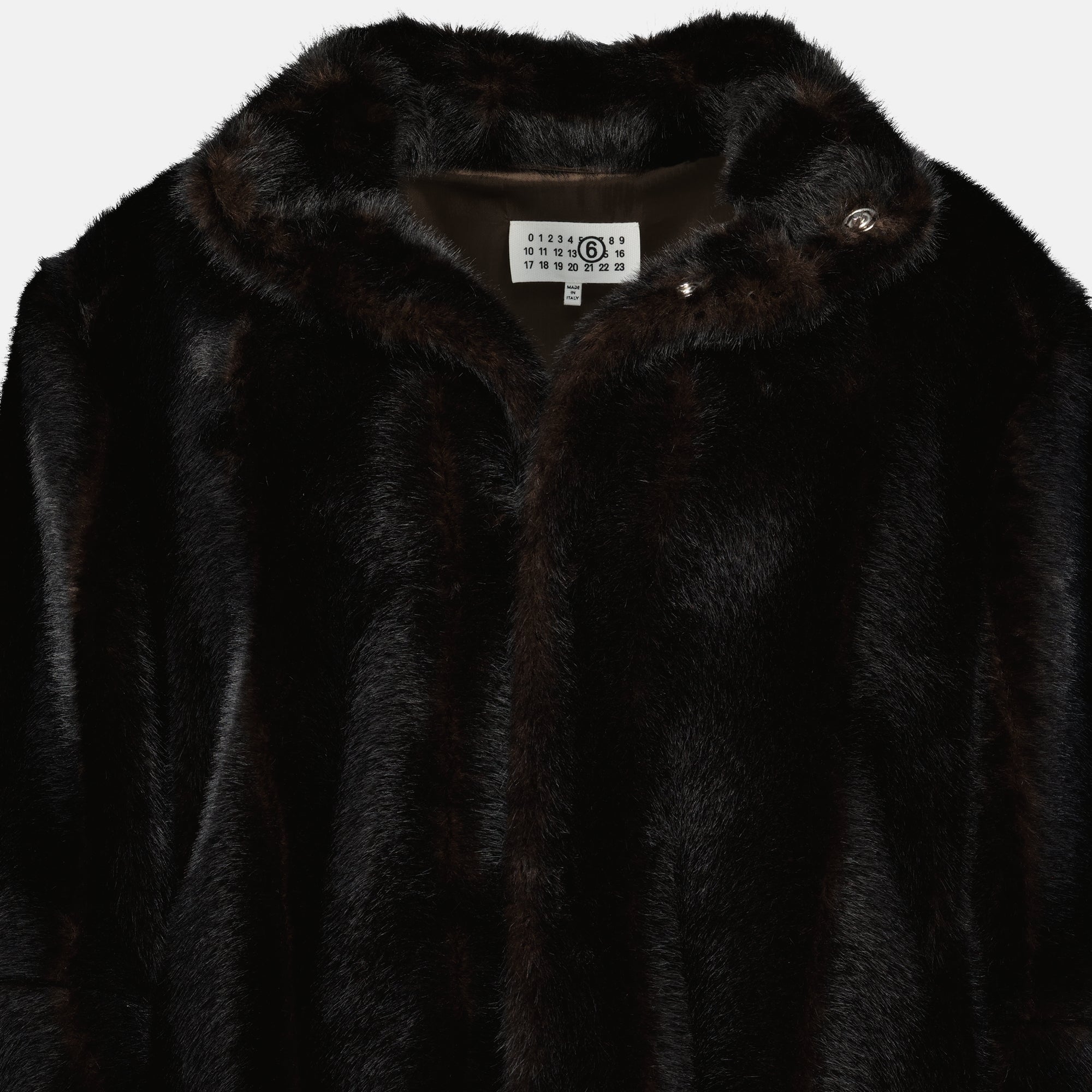 faux fur jacket, MM6, oversized design, Autumn-Winter collection, stylish outerwear