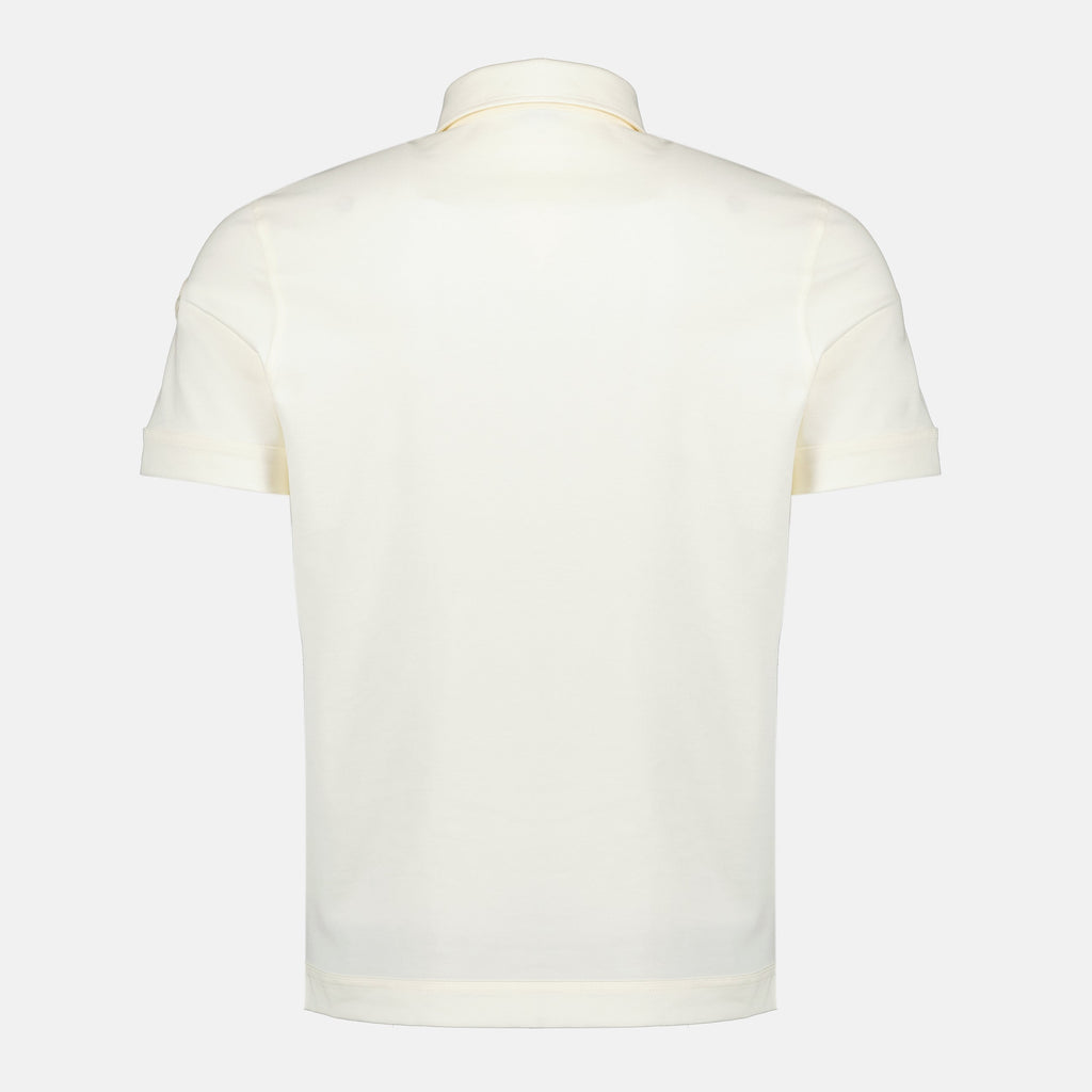 Bilde av Piqué Cotton Beige Polo fra Moncler for menn - Sesong Vår-Sommer 2026 - Bakvisning