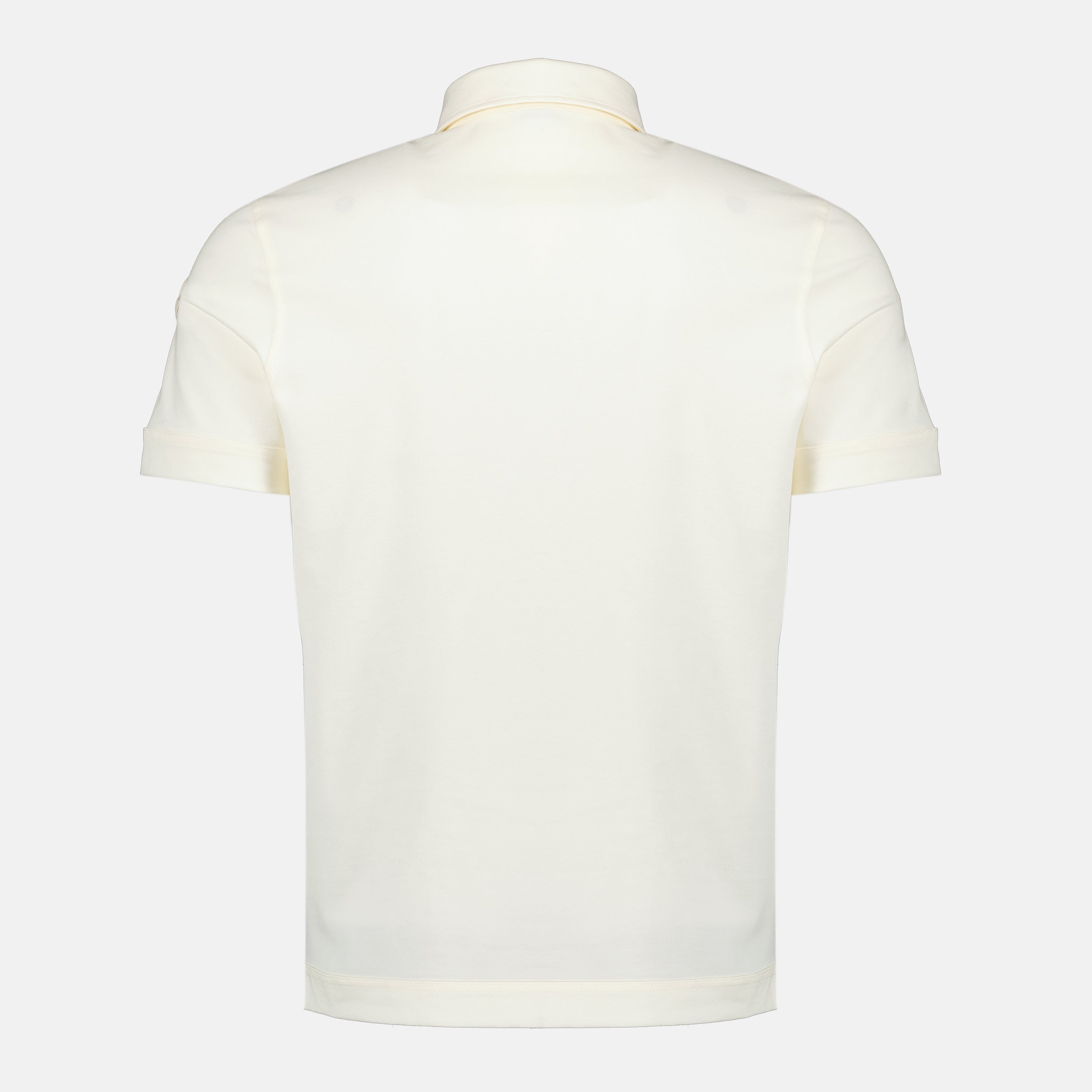 Immagine del polo in cotone Piqué beige di Moncler per uomini - Stagione Primavera-Estate 2026 - Vista posteriore