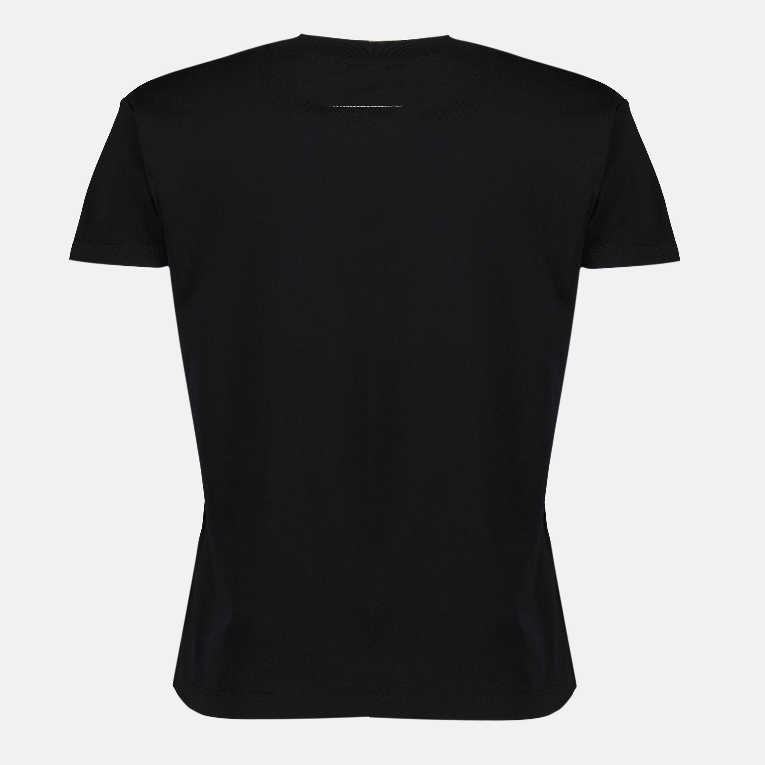 Image of Numeric Black T-Shirt by Mm6 for Women - Season Spring-Summer 2026 - Back View