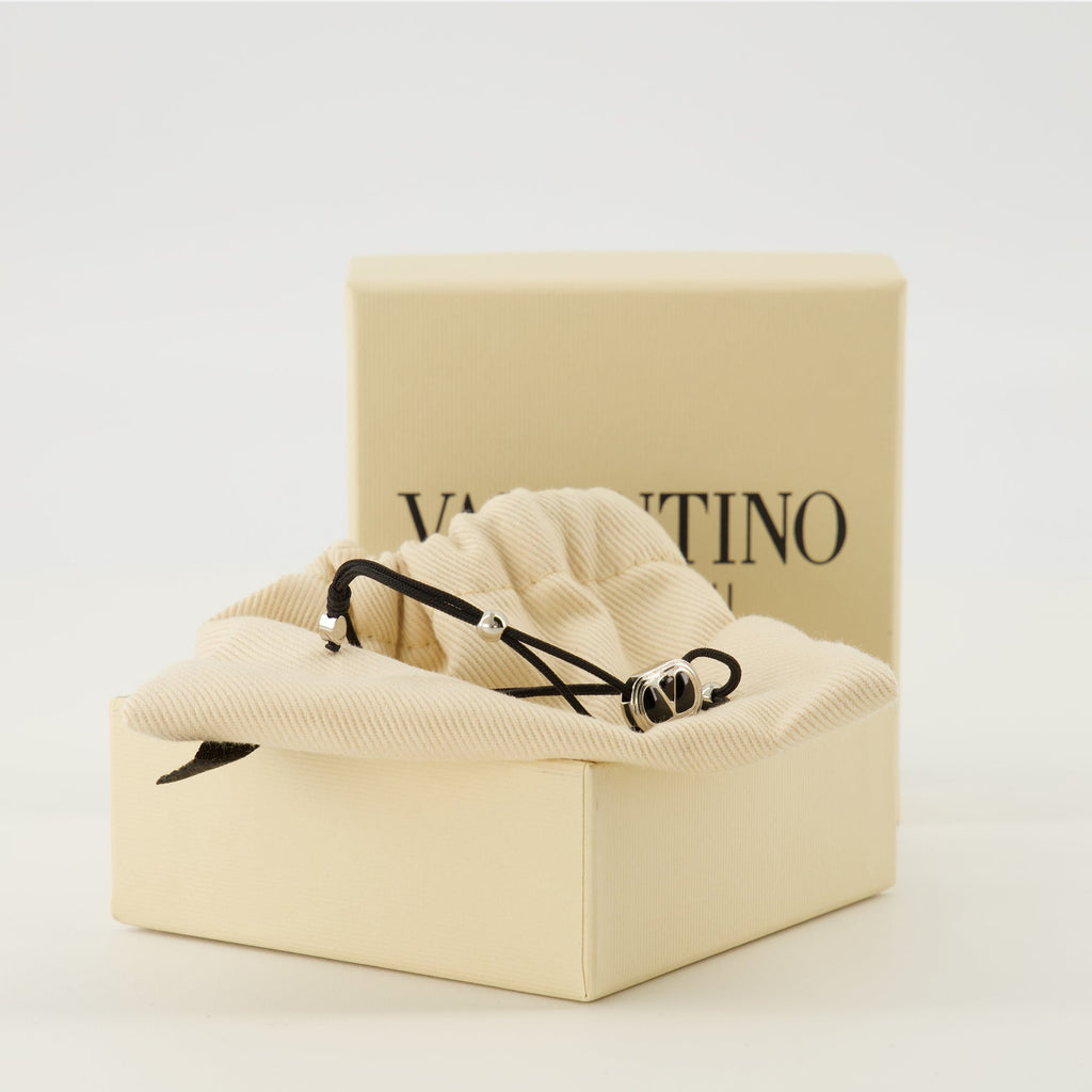 Ovalette Bracelet with Black Enamel