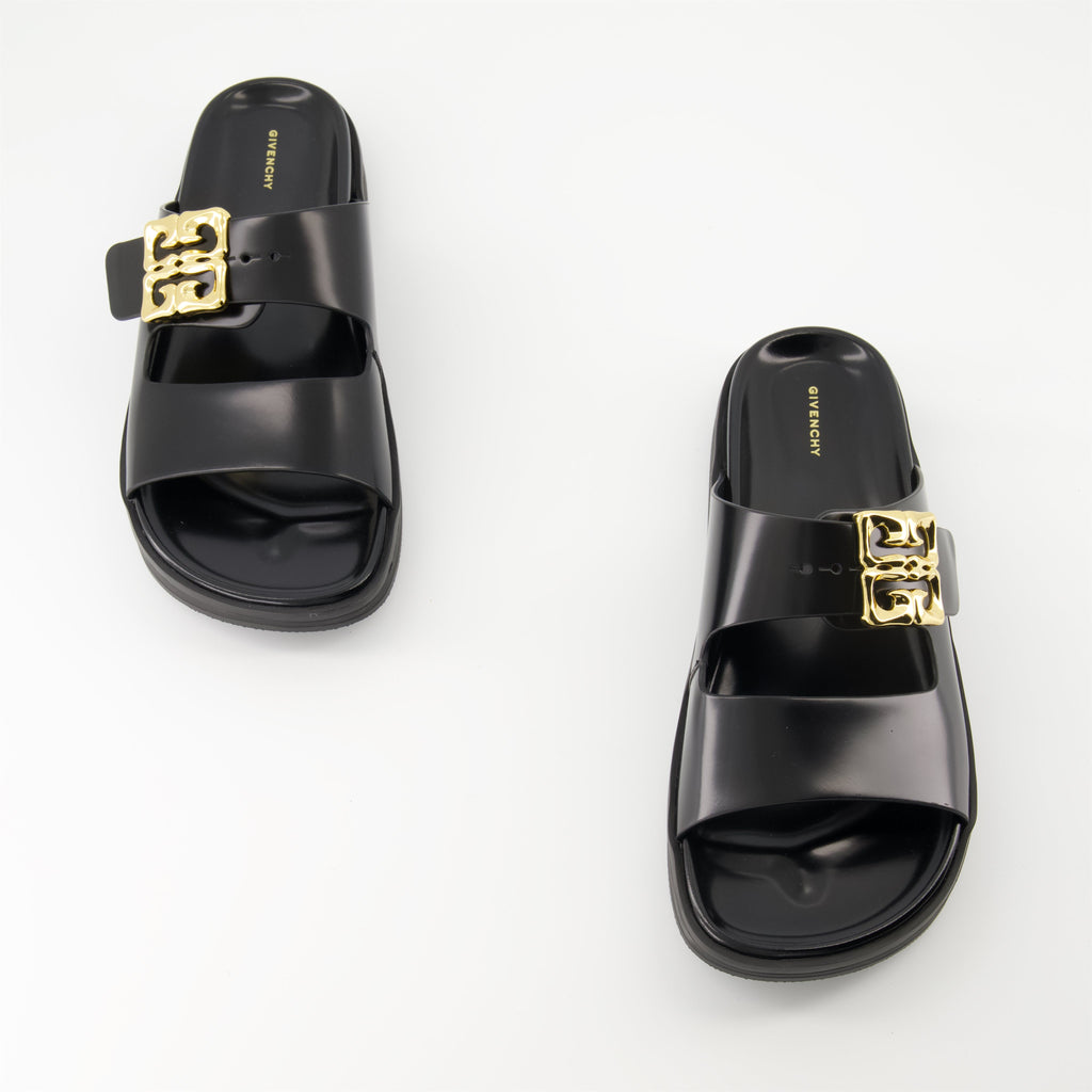 Givenchy sandals, 4G Liquid model, leather sandals, adjustable sandals, designer footwear