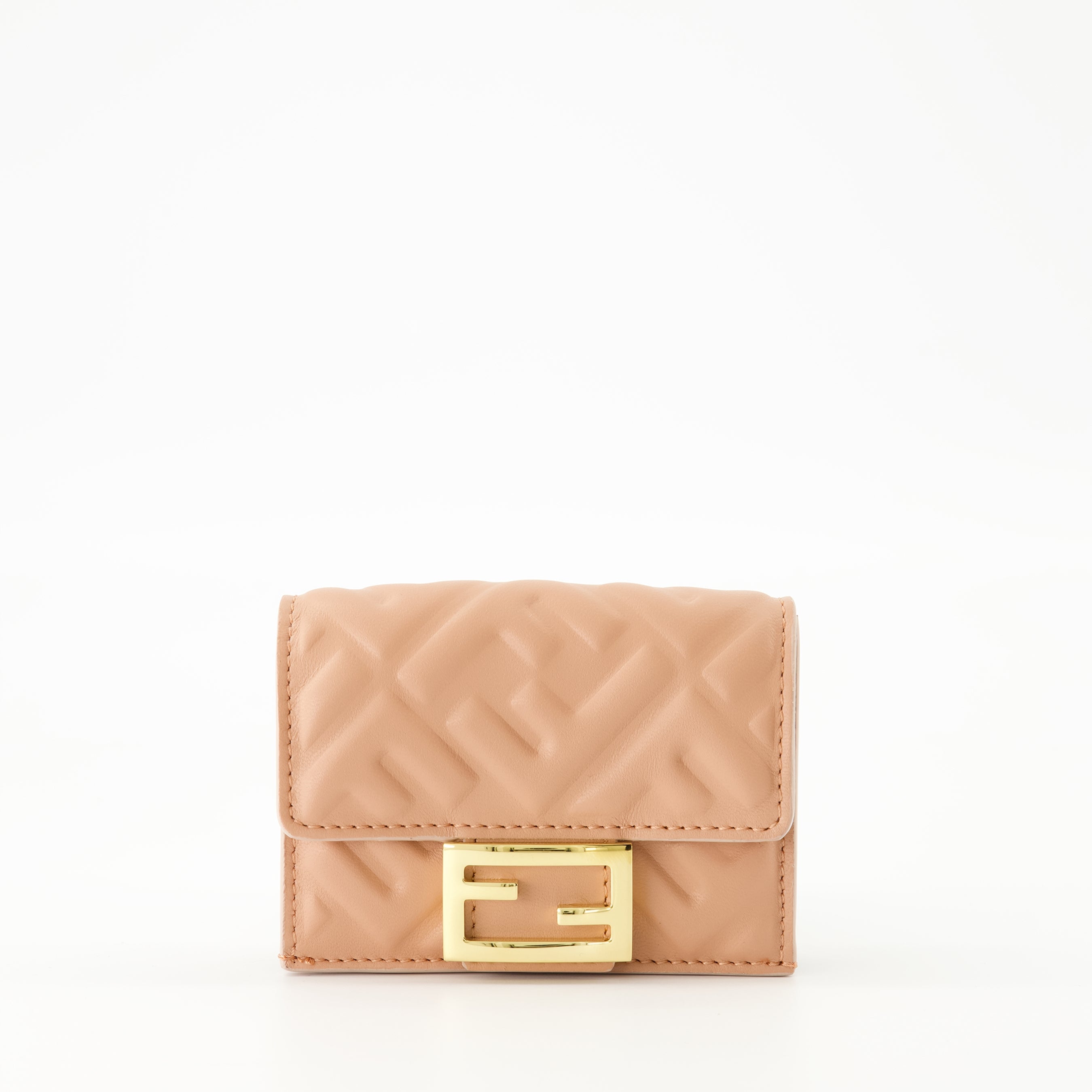 Fendi Baguette wallet, rose wallet, nappa leather wallet, textured wallet, luxury accessories