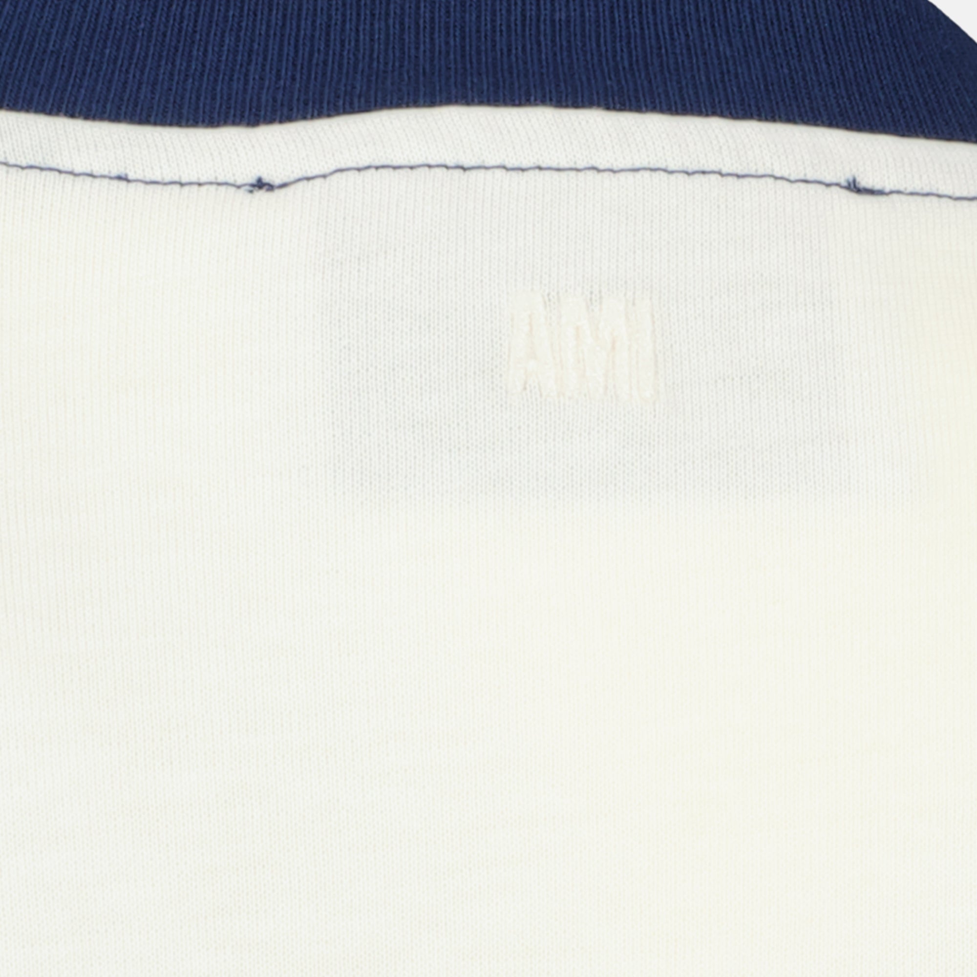 Image of White and Blue Cotton T-Shirt by Ami PARIS for Unisex - Season Spring-Summer 2026 - Product detail view 3