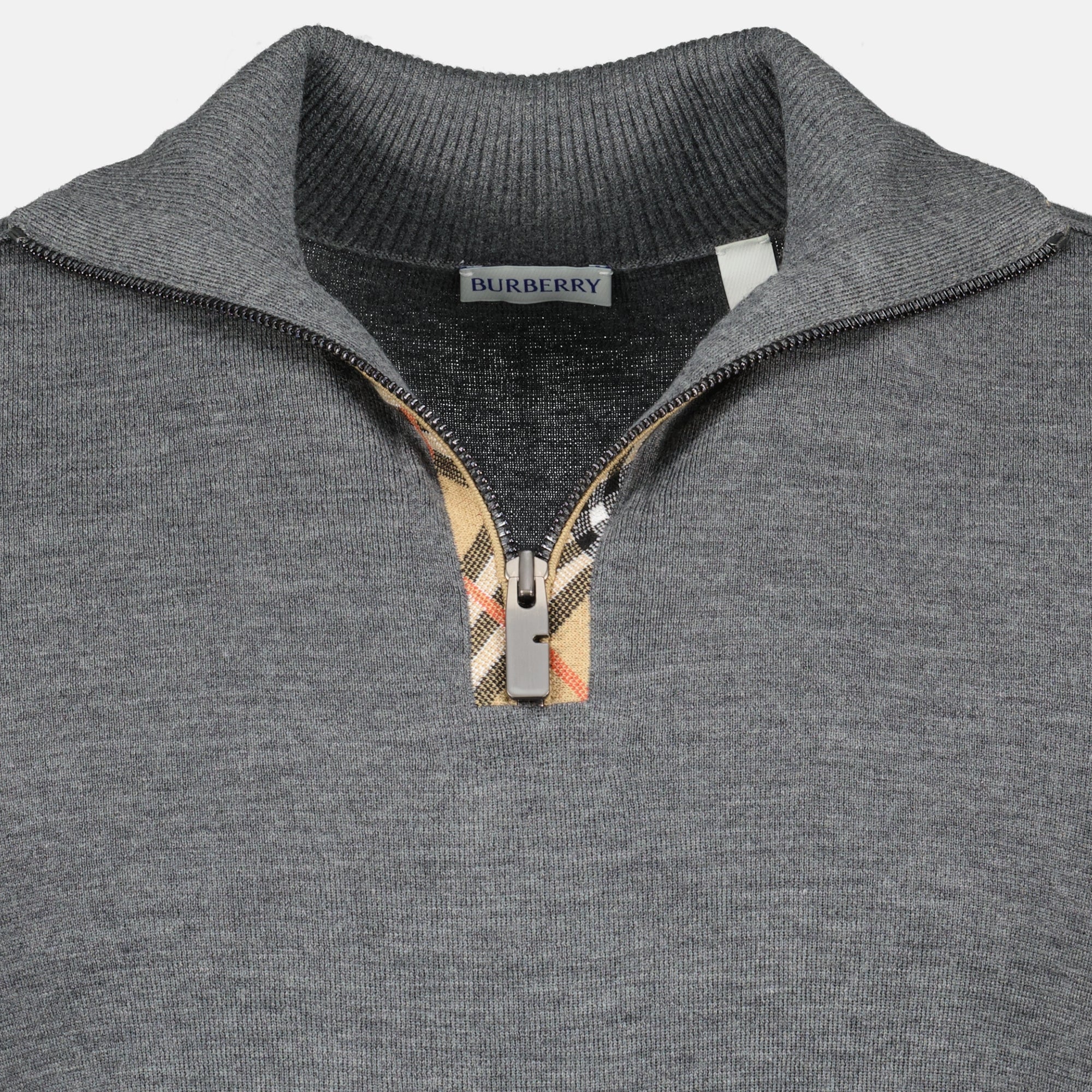 Burberry Black Label グレー ジップアップセーター サイズ2 Grey Wool Zip Sweater - Burberry - Men | WE IN STYLE