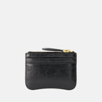 Porte-cartes Paris, AMI Paris, black cardholder, smooth leather wallet, unisex accessory