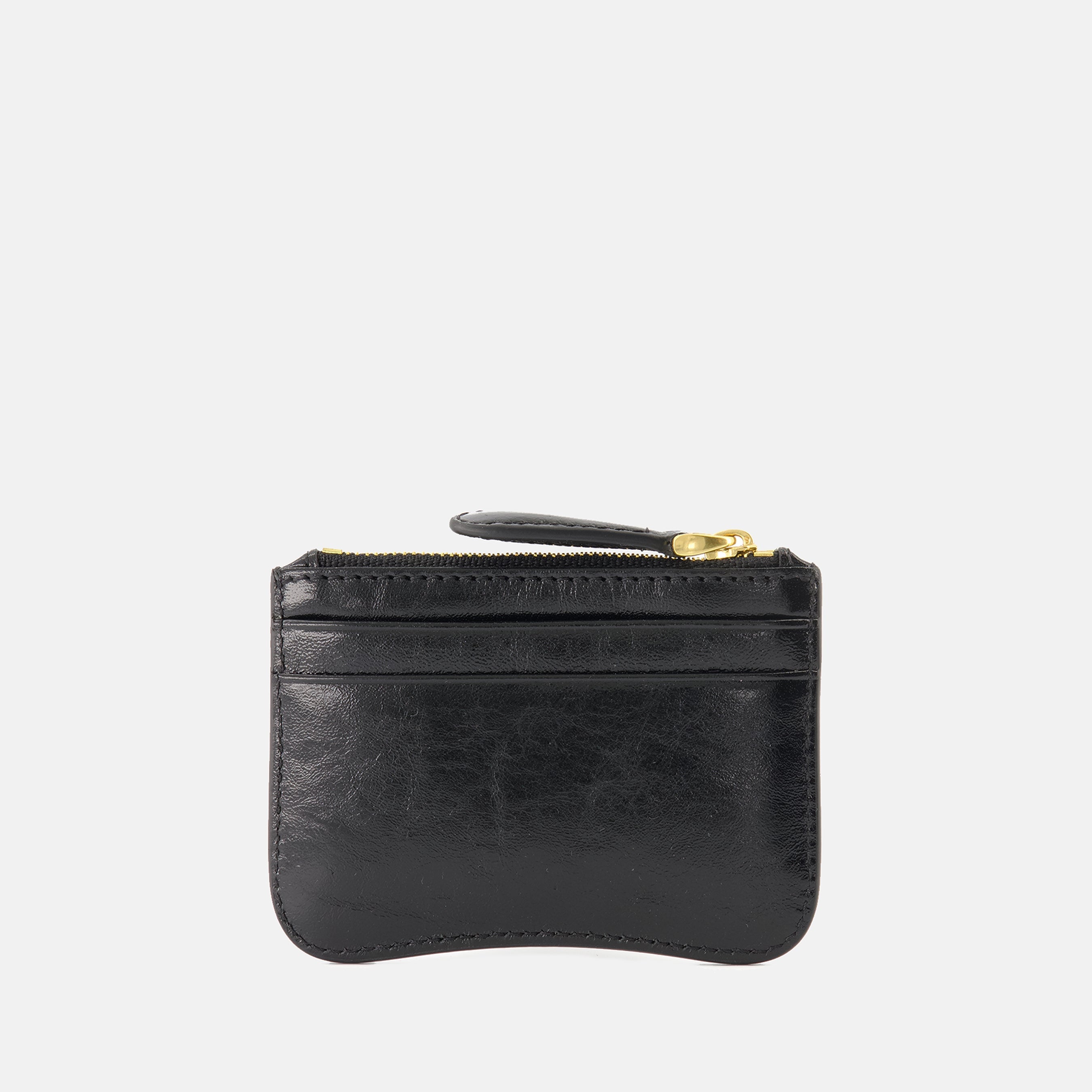 Porte-cartes Paris, AMI Paris, black cardholder, smooth leather wallet, unisex accessory