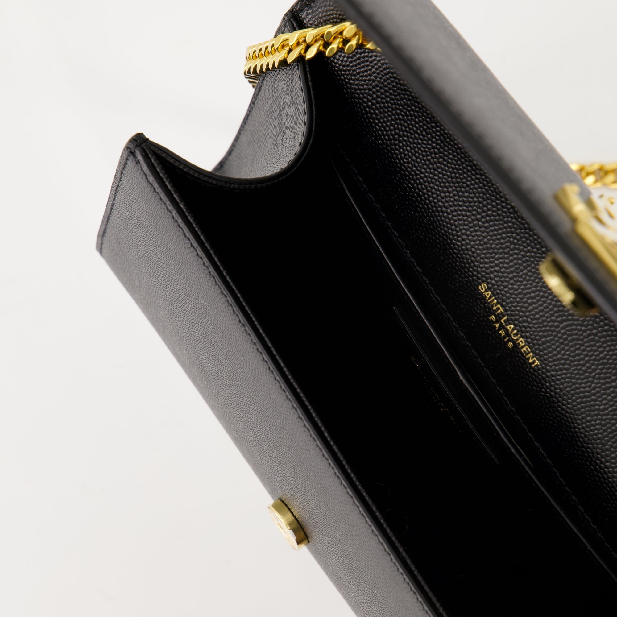 le sac kate small noir et dore saint laurent women 15432055292284