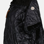 Quilted cape, Oversize fit, Black cape, Fall winter collection, Moncler cape