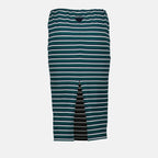 striped pencil skirt, cotton skirt, adjustable waist skirt, designer skirt, Spring-Summer fashion