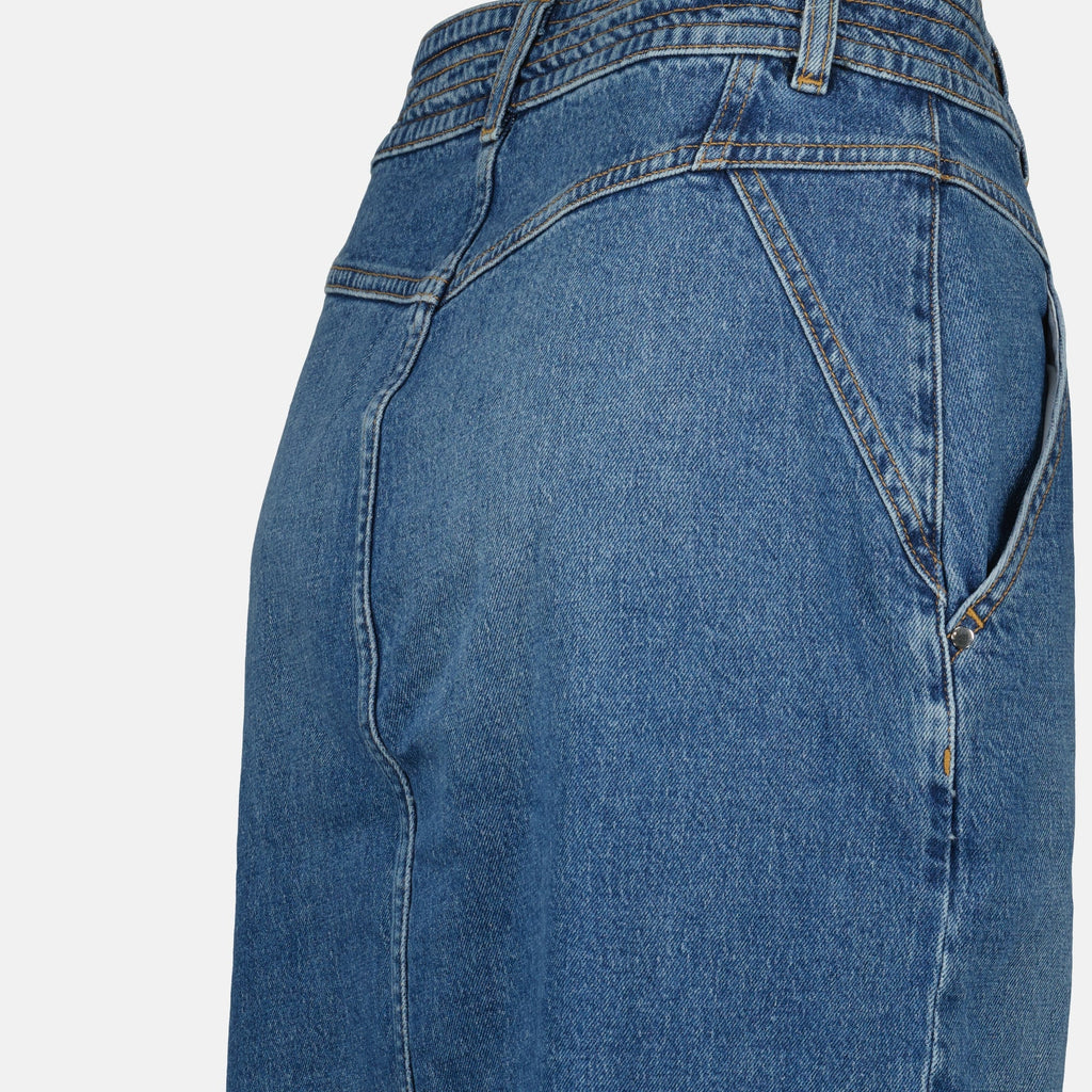 long jean skirt, Garice skirt, Iro denim, high-waist skirt, stylish denim skirt