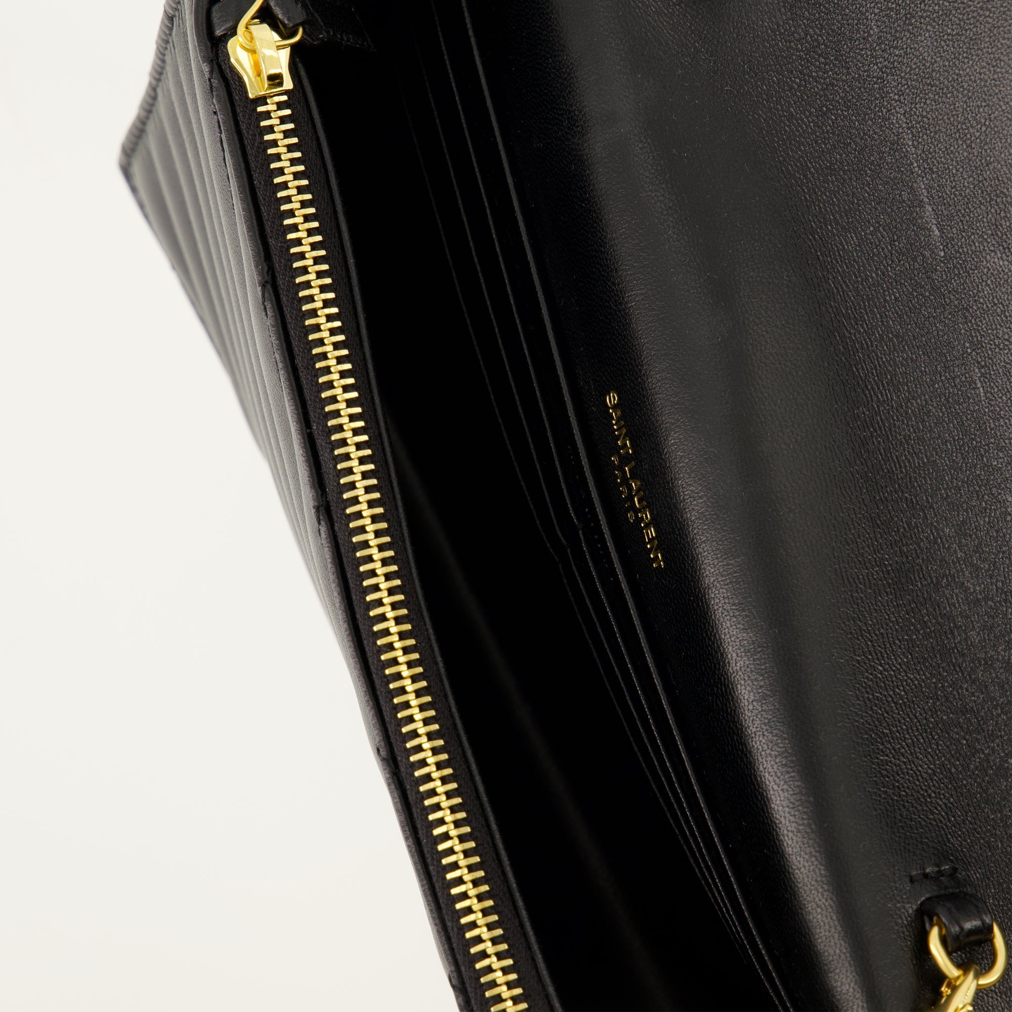 Envelope Chain Wallet, Saint Laurent wallet, luxury accessories, smooth lamb leather, designer wallets