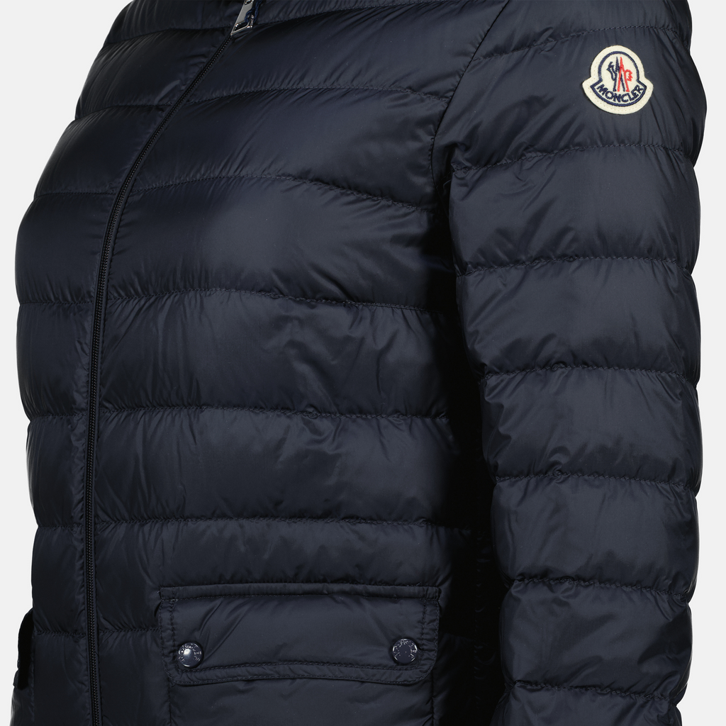 Moncler Lans Down Jacket, navy blue jacket, women’s outerwear, foldable design, luxury brand jacket