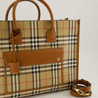 Freya tote, canvas handbag, check pattern bag, Burberry collection, autumn-winter 2024