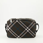 Burberry bag, check pattern bag, grey bag, designer accessories, Equestrian Knight emblem