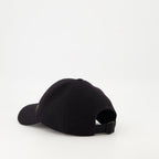 Imagen de gorra de terciopelo negro de Saint Laurent para unisex - Temporada Otoño-Invierno 2025 - Vista de detalle 1