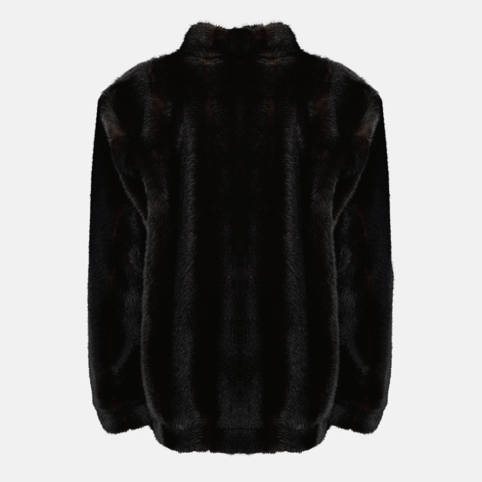 faux fur jacket, MM6, oversized design, Autumn-Winter collection, stylish outerwear