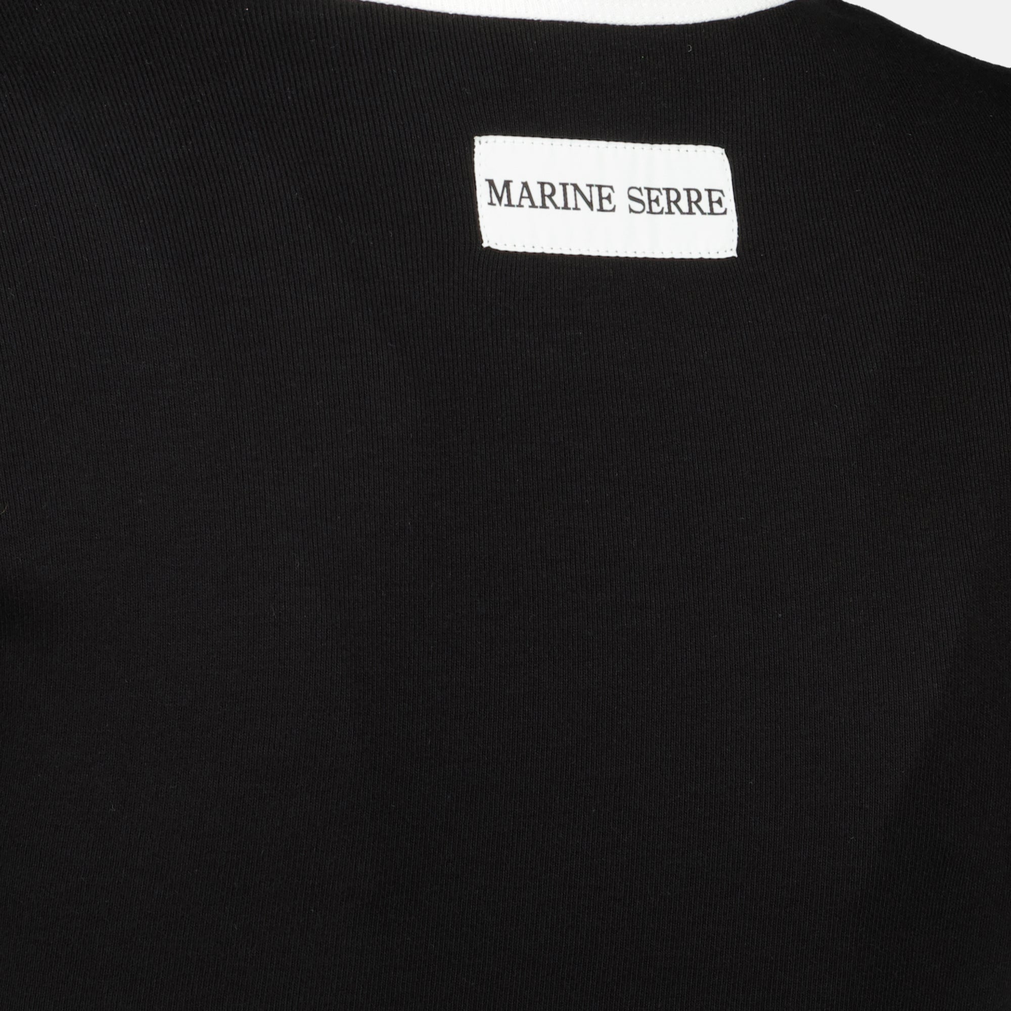 Marine Serre crop top, black cotton top, designer women's wear, short sleeve top, autumn winter fashion