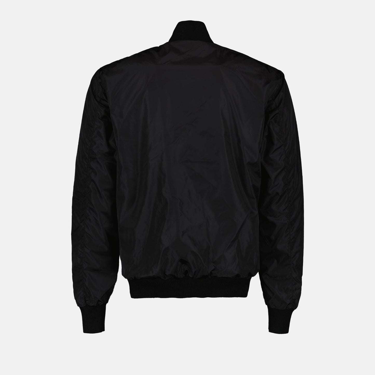 Prada bomber jacket, black bomber jacket, Re-Nylon jacket, luxury menswear, Autumn-Winter 2024