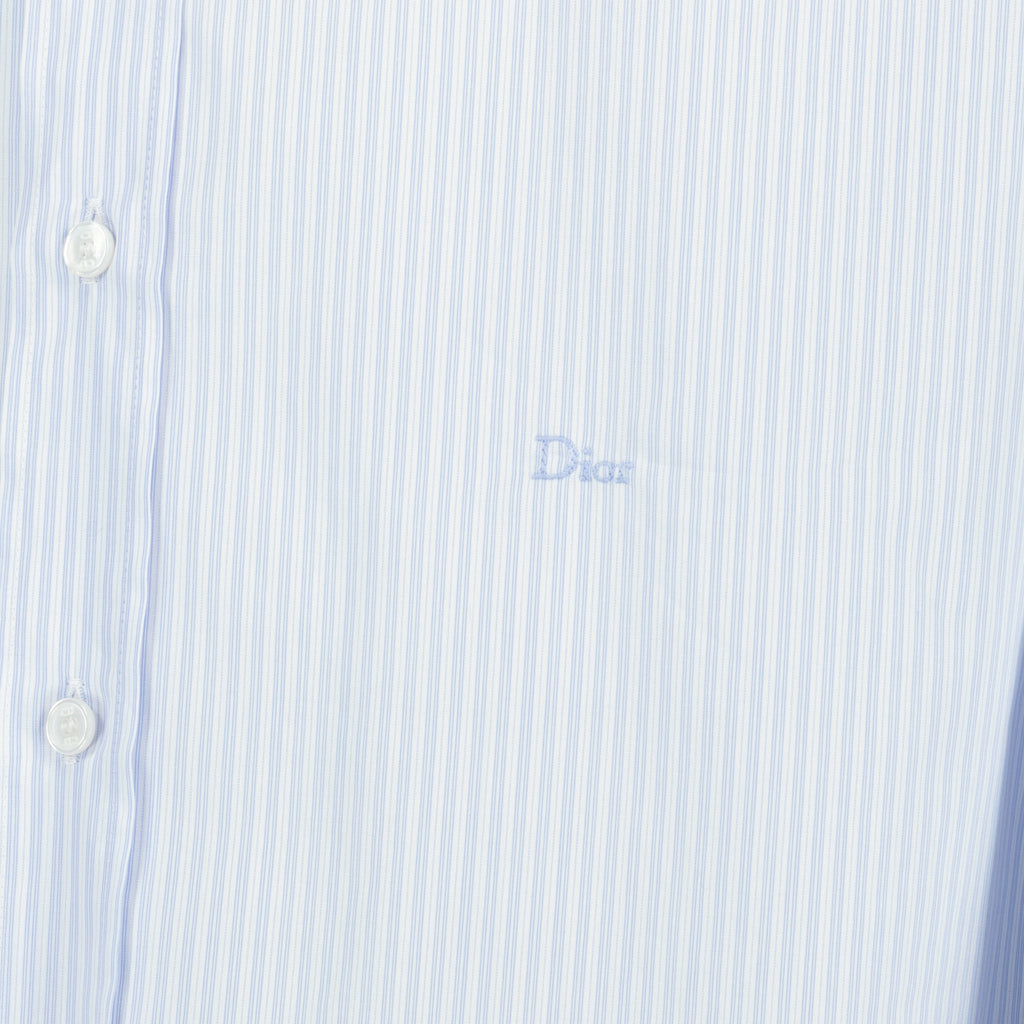 Camisa de algodón a rayas azules