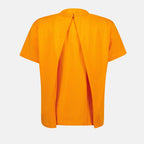 Image of Orange Cotton T-Shirt with Ruffled Back by Mm6 for Women - Season Spring-Summer 2025 - Back View
