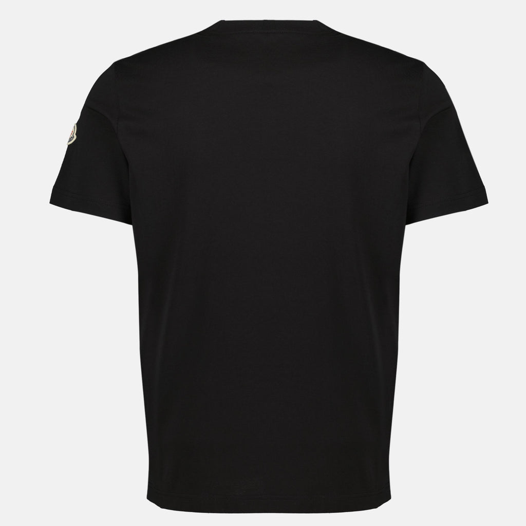 Moncler T-shirt, black monogram T-shirt, organic cotton T-shirt, Autumn-Winter collection, Men's fashion
