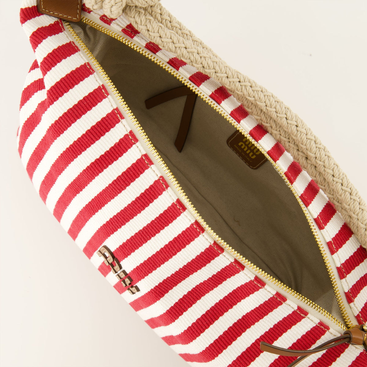 Mini bolso a rayas rojo y blanco