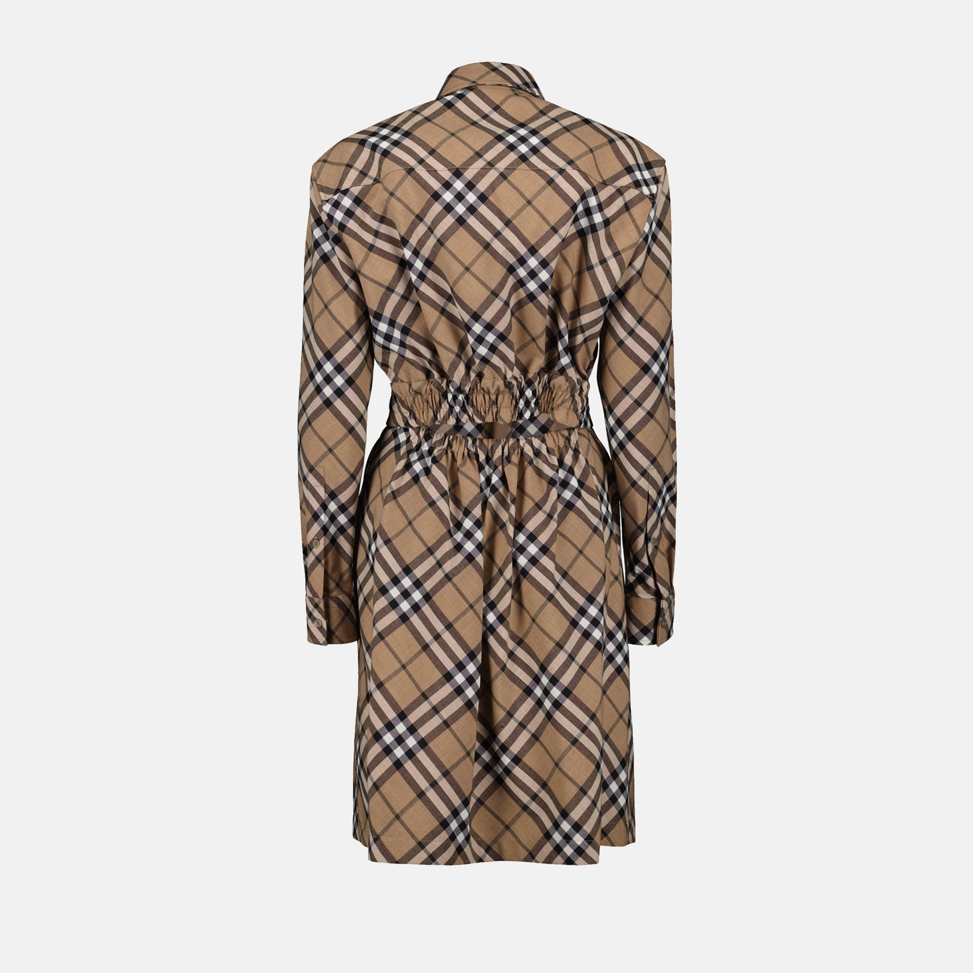 Plaid Wool Shirt Dress