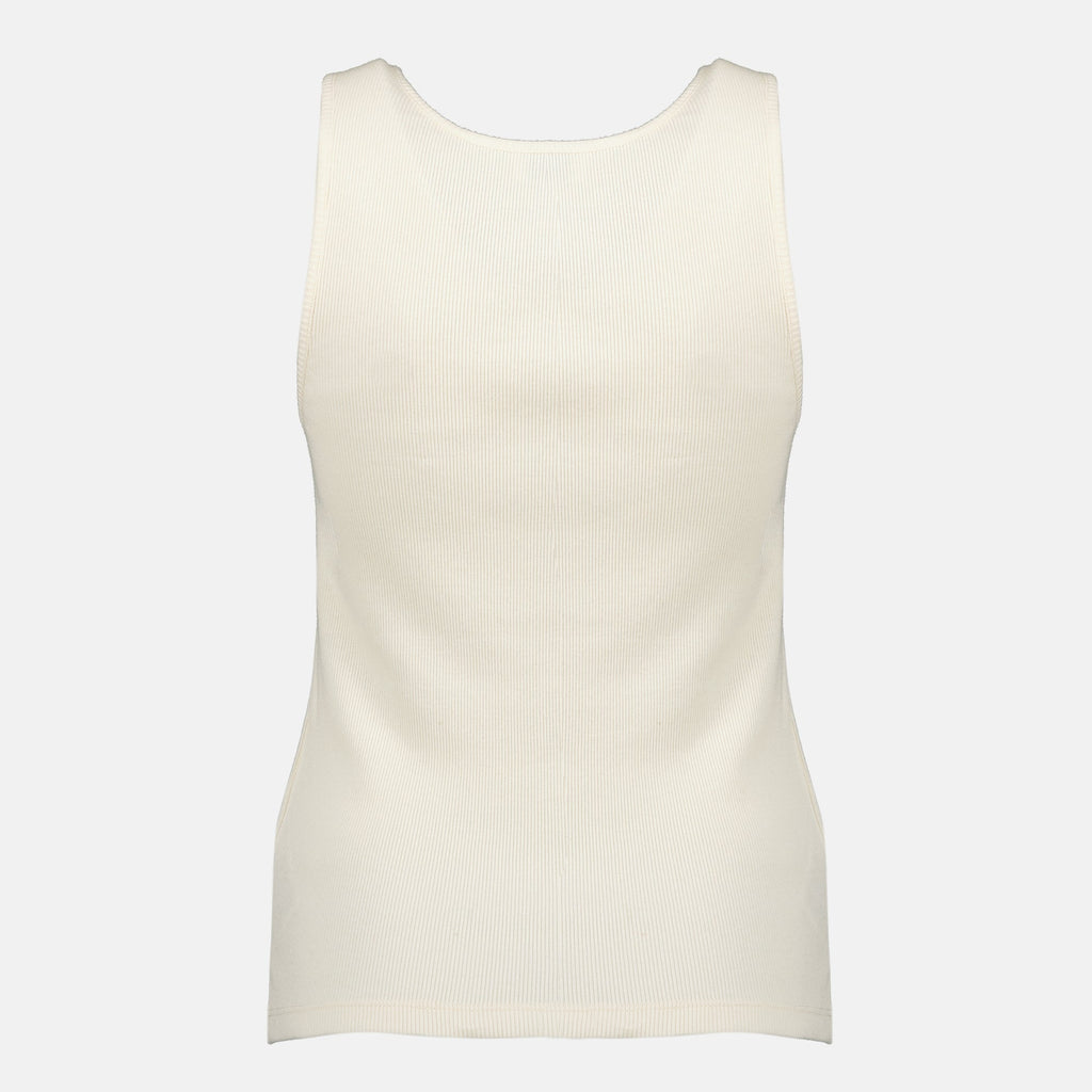 Bilde av Cassandre beige tank topp av Saint Laurent for kvinner - Sesong Vår-Sommer 2026 - Bakvisning