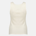 Image of Cassandre Beige Tank Top by Saint Laurent for Women - Season Spring-Summer 2026 - Back View